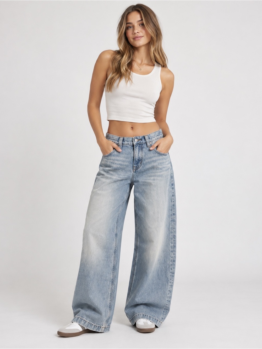 Pacsun Wide Leg Light Wash Women’s Jeans - Light Blue